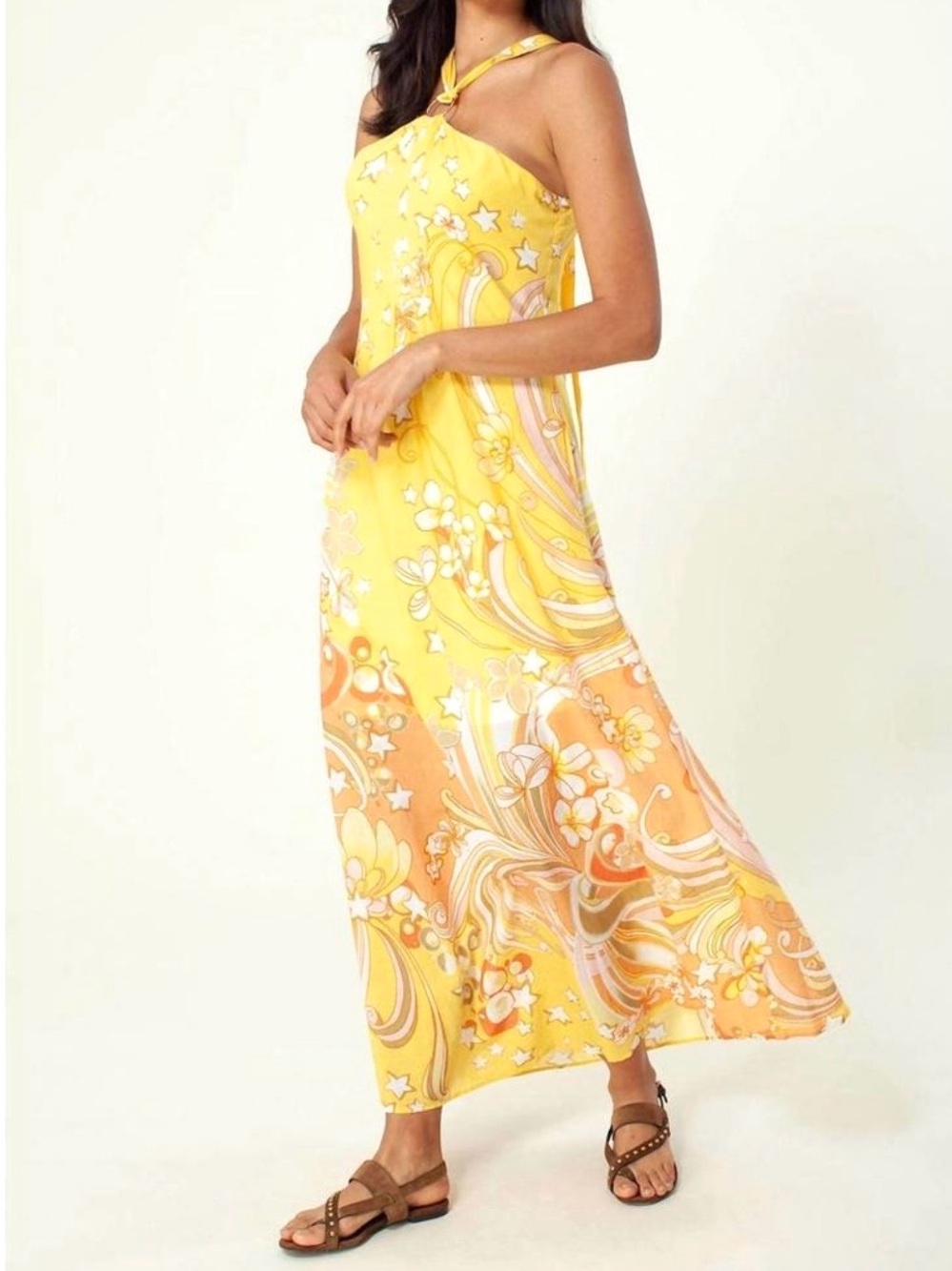 Hale Bob | Yellow Halter Maxi Dress